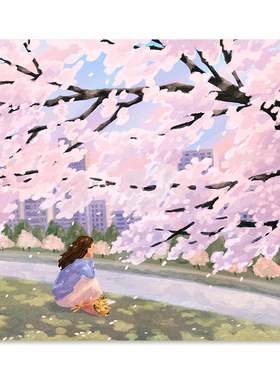 【特惠捡漏】插画师Subin复刻艺术版画清新韩系治愈风景装饰画芯