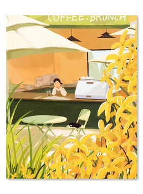 【特惠捡漏】插画师Subin复刻艺术版画清新韩系治愈风景装饰画芯