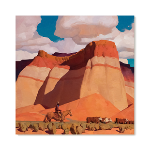 Johnson复刻艺术画背靠山风景装 Allen Brett 饰画芯 特惠捡漏