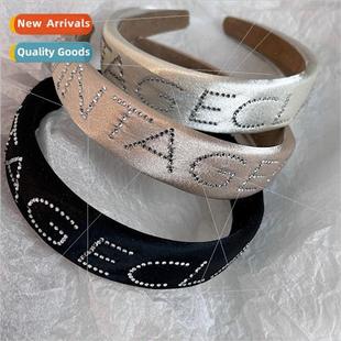diamond letters retro band Korean hot hairpin Hair sponge