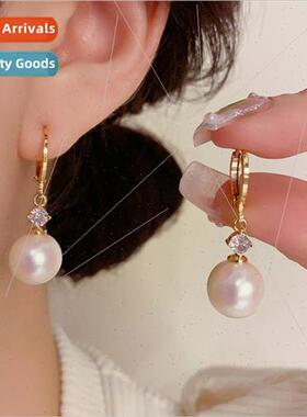 Korea fashion simple sweet mabe pearl earrings niche earring