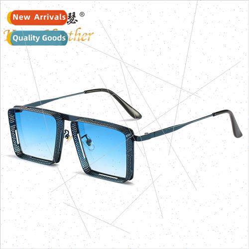 New metal hollow sunglasses 2024 Europe square frame punk su