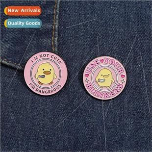 knife ltle brooch cute shape holding duck Creative yellow