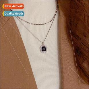 simple double layered ins necklace fashion geometric swea