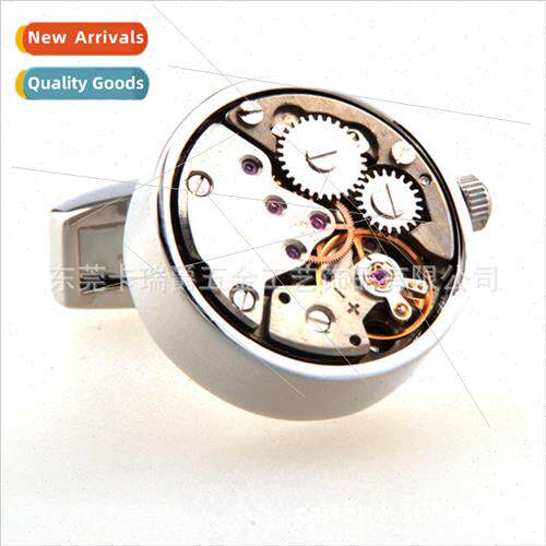 lver round movement cufflinks cufflinks High-grade business