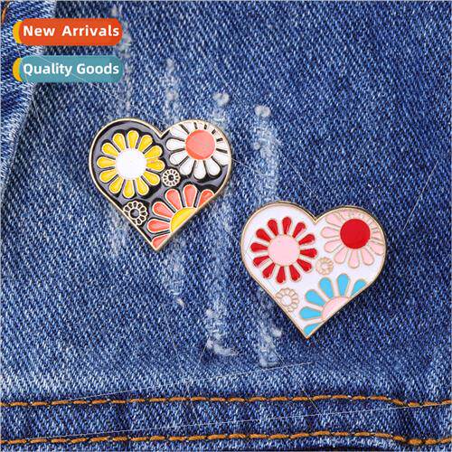 Korean ins new temperament peach heart love brooch small dai
