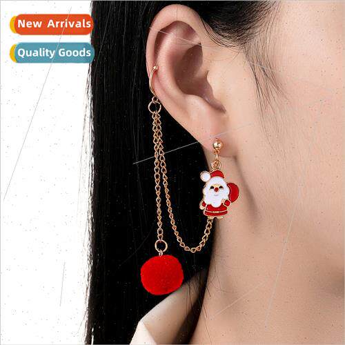 Christmas wind earrings hairball cute winter  match hundred
