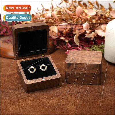 Black walnut jewelry earrings box square simple display rack
