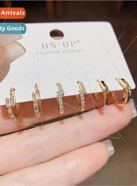 mple compact fashion zirconia earring clasp combination nich