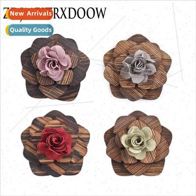 Fabric Wooden Brooch Wooden Wedding Cocktail Party Brooch Co