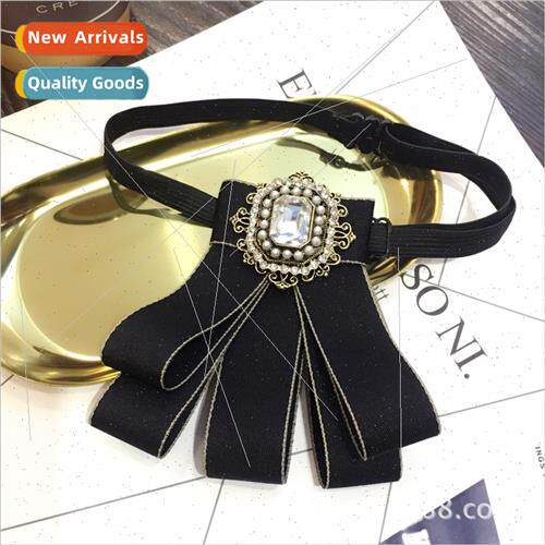 Vintage bow tie England college collar flower lapel pin Prof