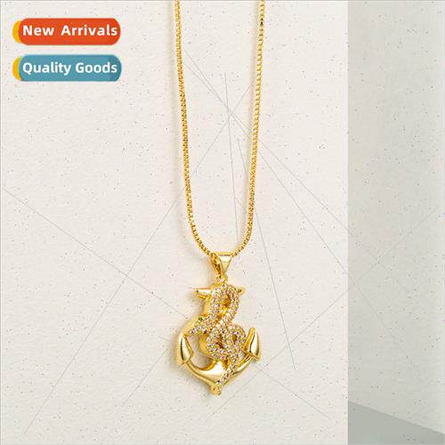 Europe personalized creative gold snake anchor shape zirconi