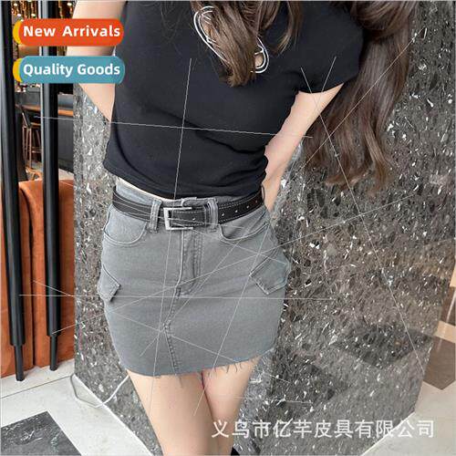 Fashion new long square buckle ladies belt half hip skirt je