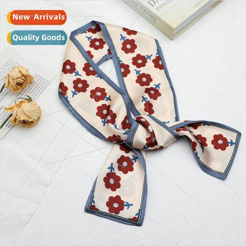 Ins sweet versatile small flowers scarf hair band Korea Mori