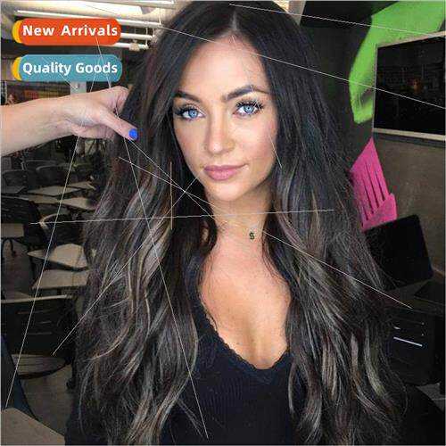 Wig Europe center parted long curly hair blonde cosplay anim