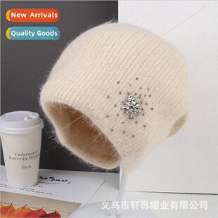 Metal Women Wool Knted Snowflake Fur Rabb Warm New Winter