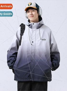 gradient color punching jacket men tide spring autumn nd gan