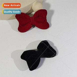 clips autumn side bow duckbill cute hair sweet Velvet winter
