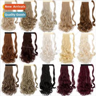 Wig female long curly hair  ponytail simulation hair natural