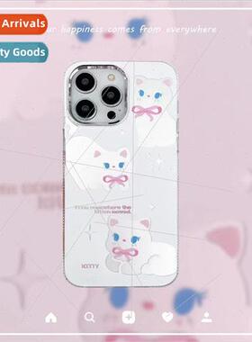 Ins mirror cute cat 适用 Apple 13 phone case 15ProMax high c