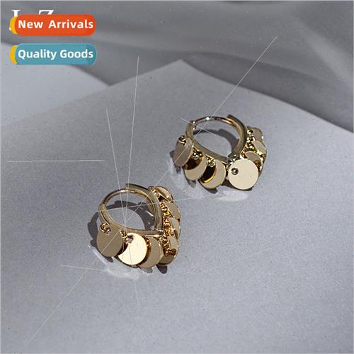Gold-colored round pcs love earrings ear buckle 2021 new tid