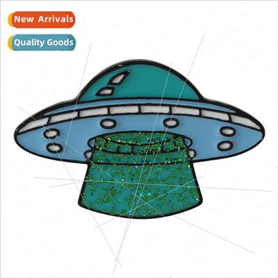 creative mysterious alien spacecraft alien oil drop brooch F