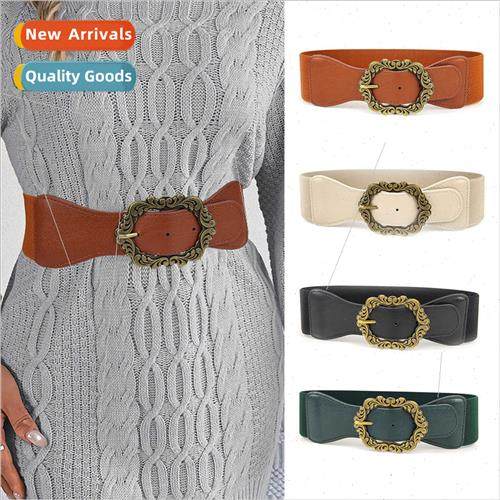 Korea belt female versatile skirt su shirt retro elastic ela
