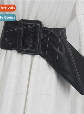 Women wide belt decorative summer dresses sub waisted fashio