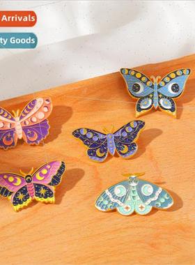 Butterfly Brooch Metal Badge Baked Lacquer Insect Style Badg