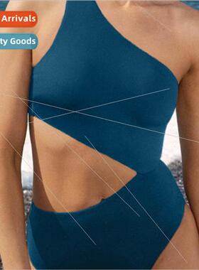 Design New One Piece Bikini Women Europe Solid Color One Pie