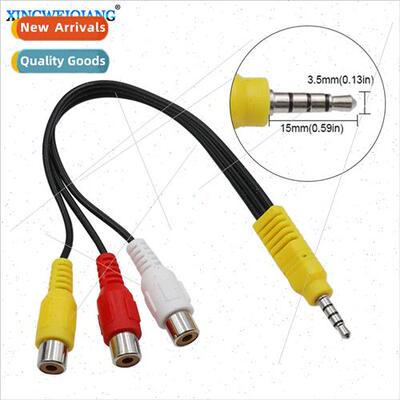 3.5mm one-point-three AV adapter cable to RCA red white and