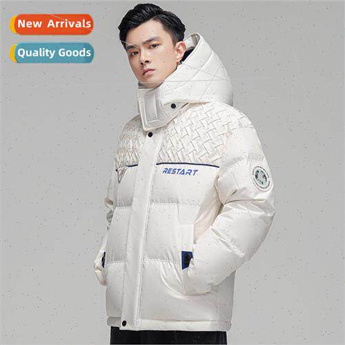 Short down jacket couple  2023 winter men women blue thicken