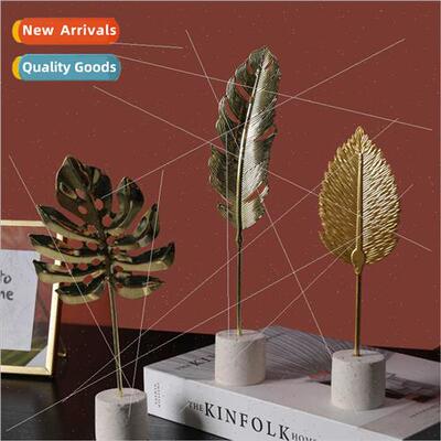 Metal Tree Leaf Ornament ving Room TV Cabinet Wine Cooler St