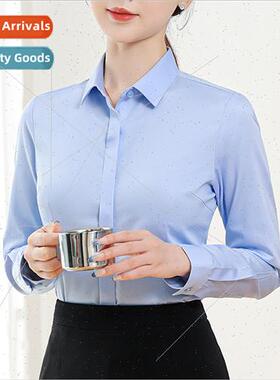 DP ready-to-wear -iron cotton long short-sleeved women blue