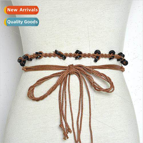 Europe New Vintage Floral Handmade Wax Rope Braided Flower W