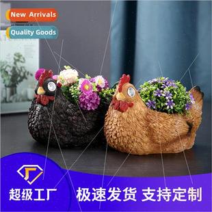 flower pot garden mulation decoration chick yard orna animal