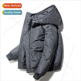 thickened down jacket Printed fall hooded men winter simple