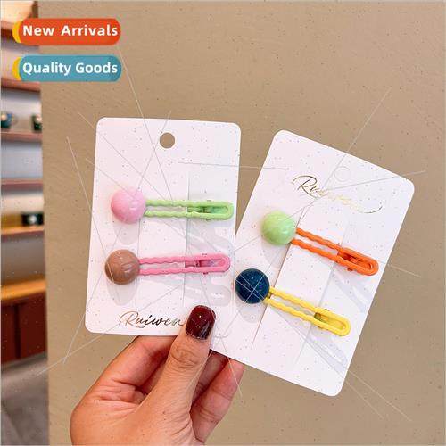 Korea girls hair clips colorful wave beans duckbill clip bab