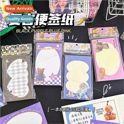 Retro note book students can tear -adhesive sticky notes mem