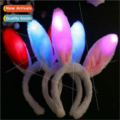 Glowing rabb ears headband headdress glter color changing ra