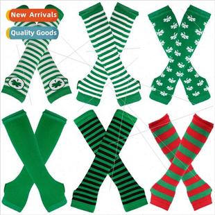 Long Green Gloves Fingerless Wrist Irish Women Festival