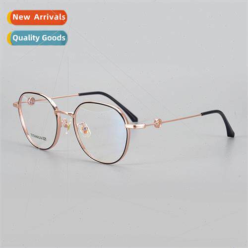 Pure tanium eyeglasses frame ultra-light fashion retro round