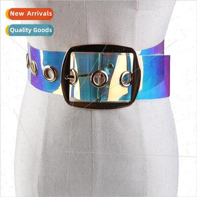 Europe fashion phantom laser transparent color belt pin buck