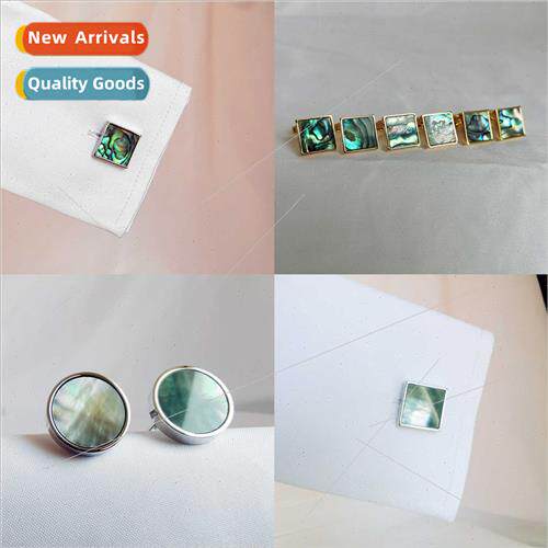 natural deep sea black colored mother-of-pearl French cuffli
