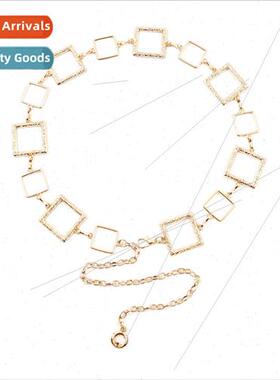 Golden quadrilateral waist chain female ins fashion accessor