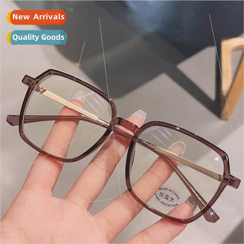TR90 cold teal transparent myopia square frame anti-blue lig