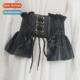 runway straps niche skirt Europe waistband ruffled hem gird