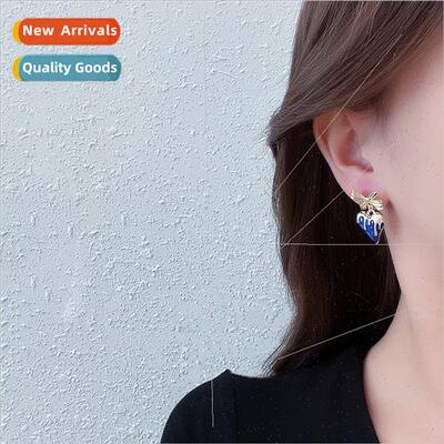 Spice Girls Blue Lava Earrings Love Bow Sweet Cool Girl che