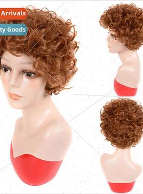 African fluffy small curly exploding head wig Europe women s