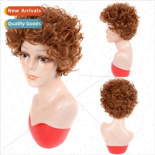 curly exploding women fluffy Europe small wig African head